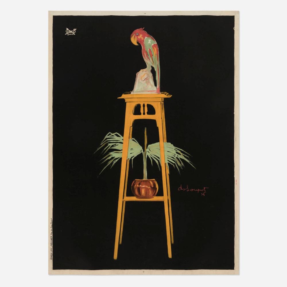 Charles Loupot comparable auction result: charles loupot rare parfums naturels parrot vintage poster