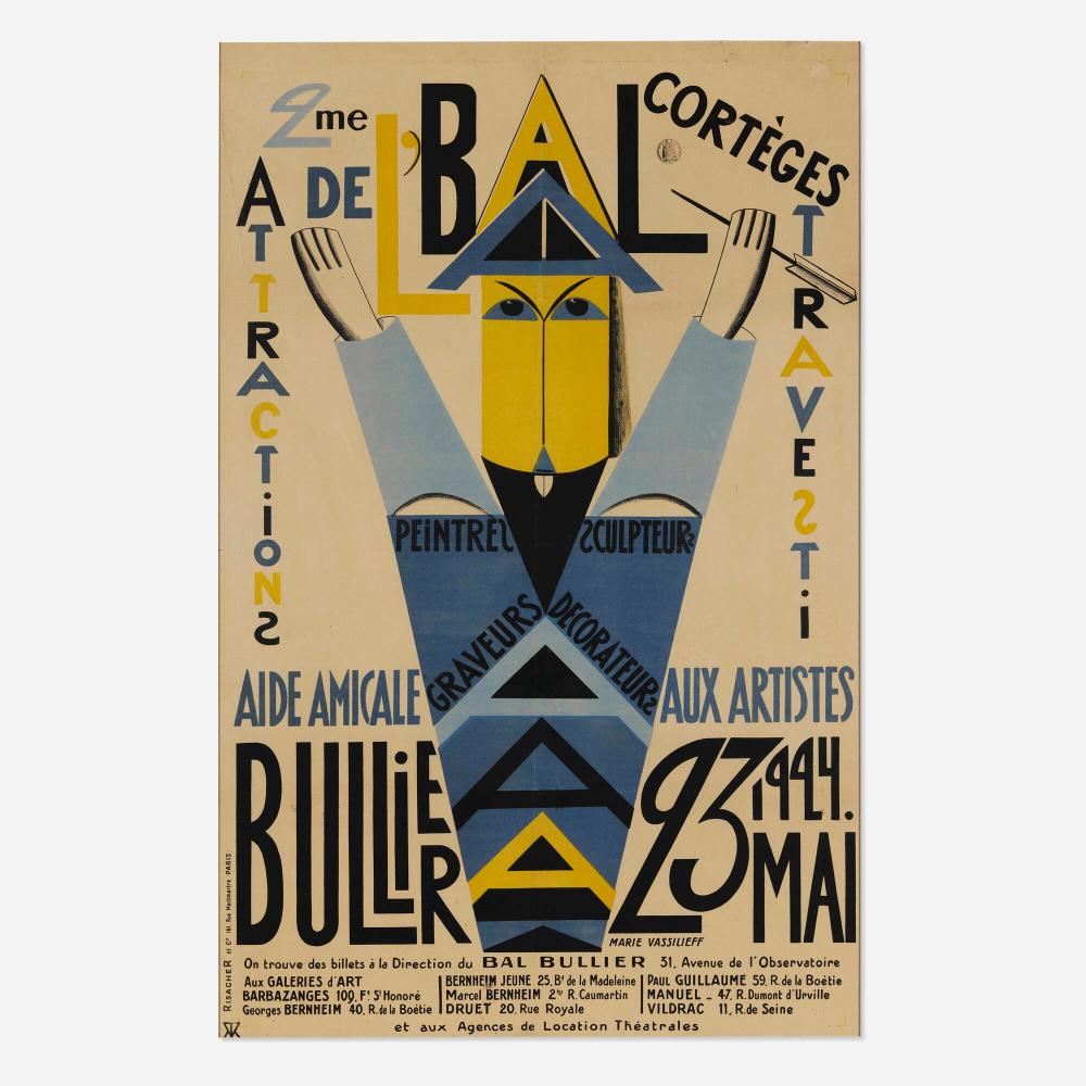marie vassilieff 2me aaaa bal bullier vintage poster · Poster Auctions International Inc · 2025-11-19 Marie Vassilieff comparable auction result: marie vassilieff 2me aaaa bal bullier vintage poster