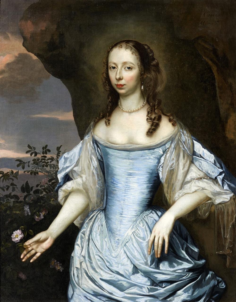 Jan Mijtens comparable auction result: jan mijtens portrait of a woman in a blue dress