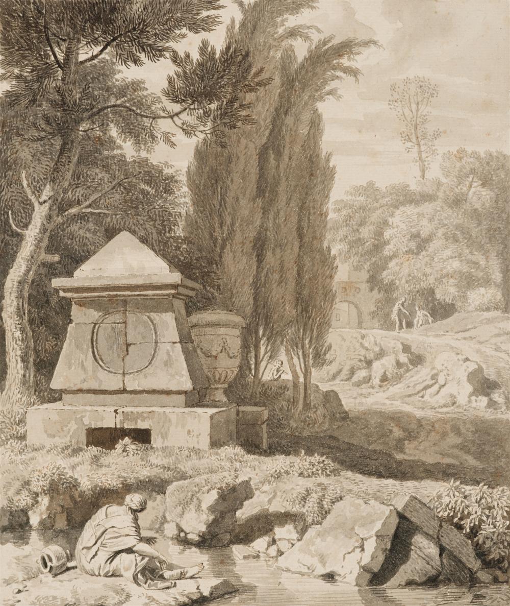 Johannes Glauber comparable auction result: johannes glauber called polidoro landscape with an antique sarcophagus