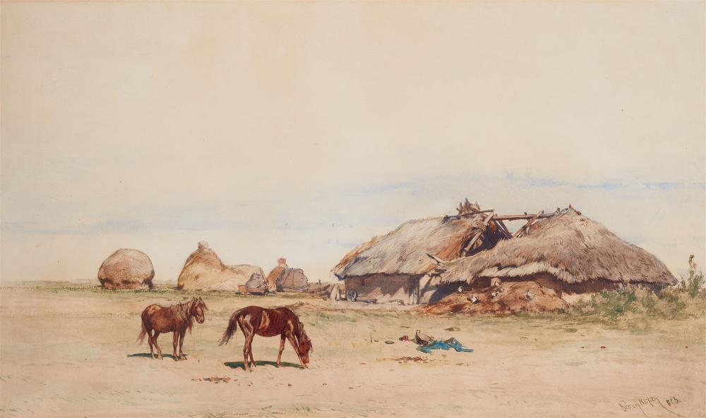 August von Pettenkofen comparable auction result: august von pettenkofen puszta landscape with horses