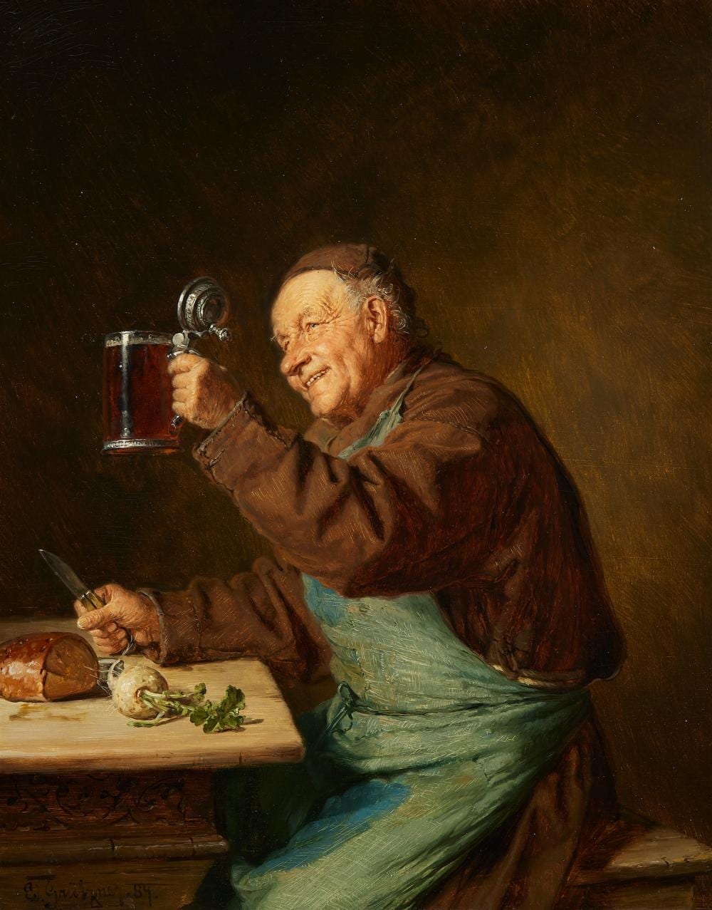 Eduard von Grützner comparable auction result: eduard von gr tzner cheers