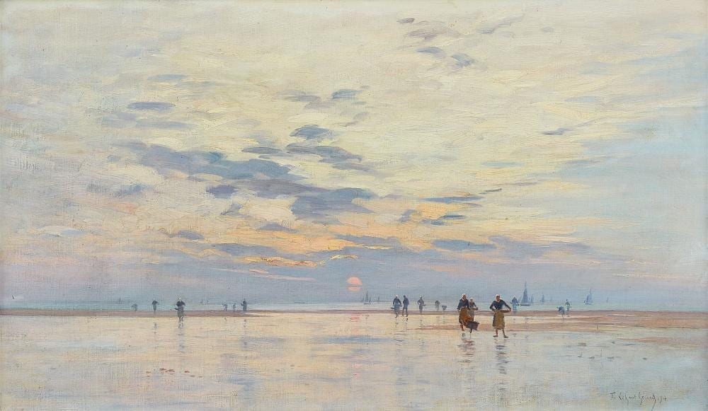 Fernand Legout-Gérard comparable auction result: fernand legout g rard le gout g rard coastal landscape with a mussel gatherer