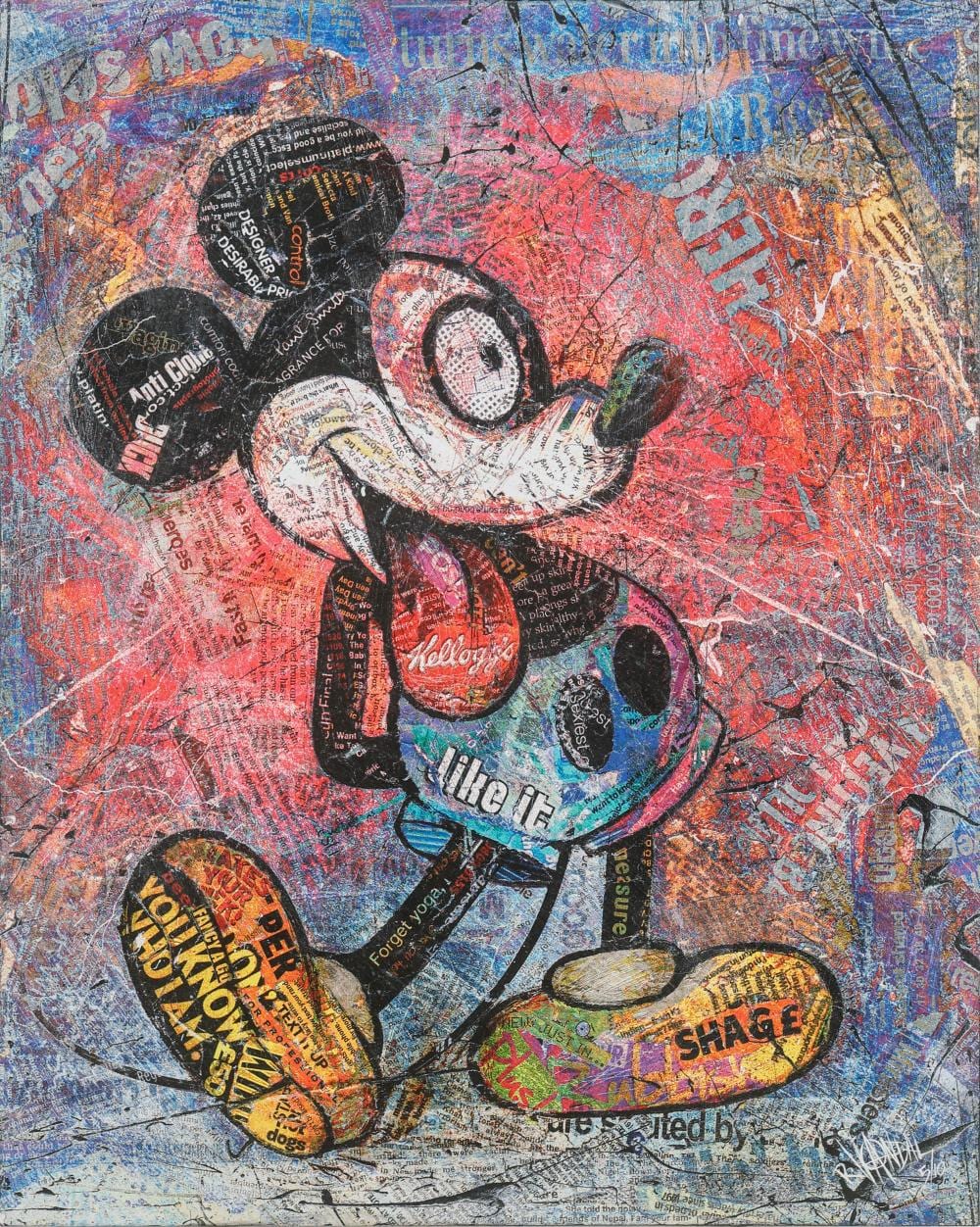 Rourke Van Dal comparable auction result: rourke van dal british b 1969 mickey mouth 2013
