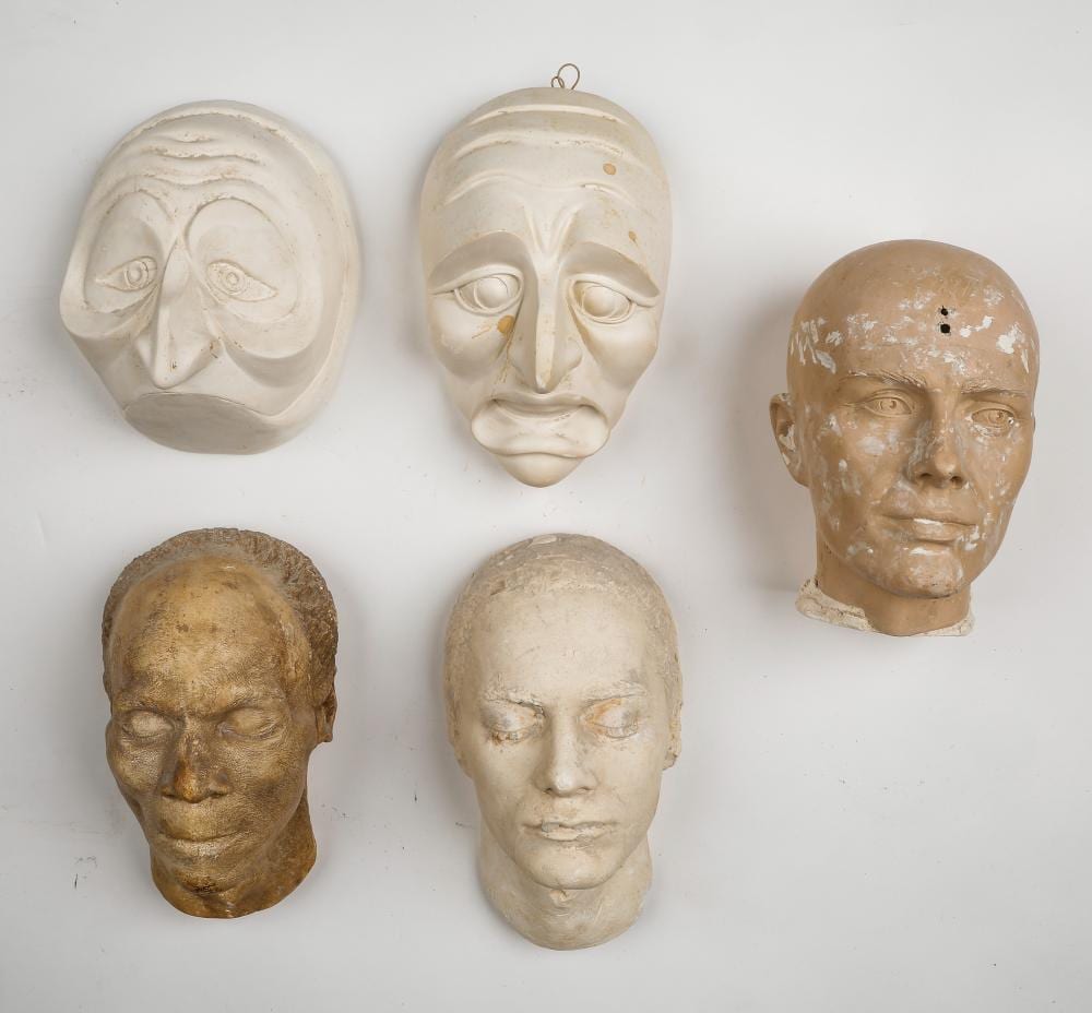 Jean-Pierre (1948) Maury comparable auction result: jean pierre maury belgium france 1932 2021 5 vintage plaster heads
