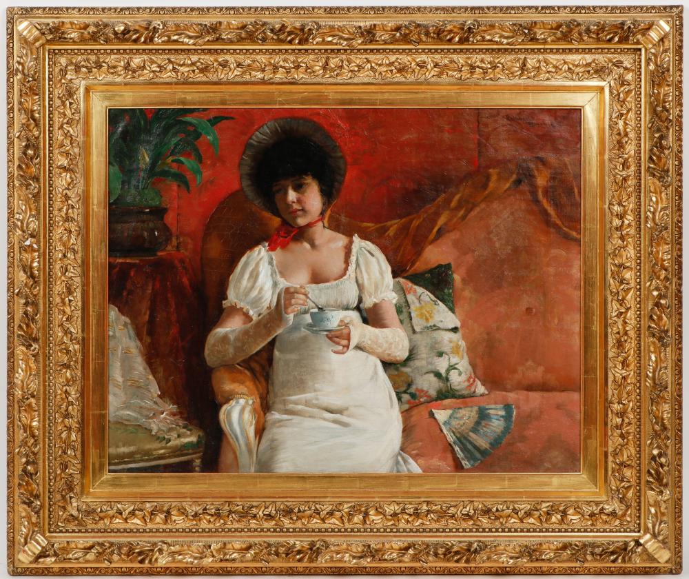 julius rolshoven american 1858 1930 tea time 1887 · Material Culture · 2025-11-24 Julius Rolshoven comparable auction result: julius rolshoven american 1858 1930 tea time 1887