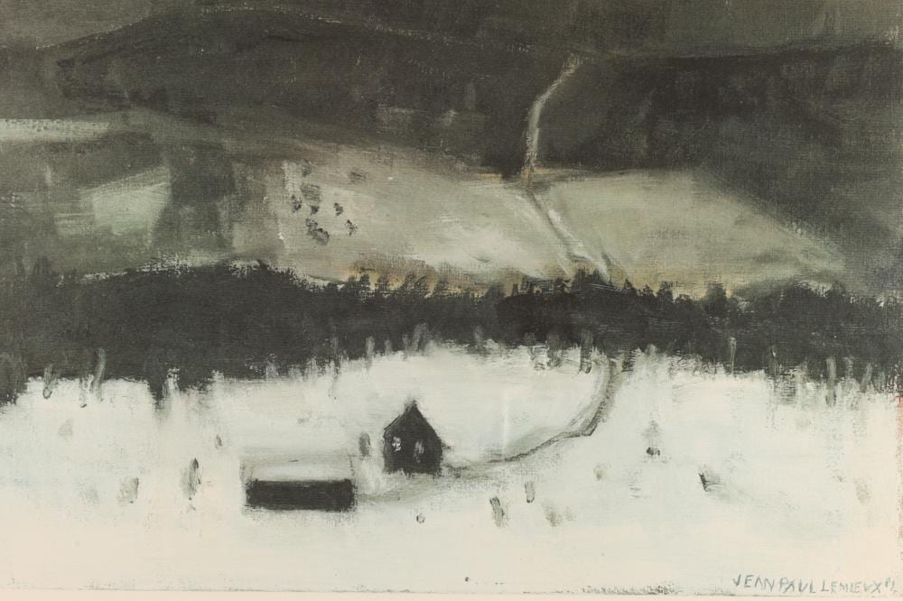 Jean-Paul Lemieux comparable auction result: jean paul lemieux canada 1904 1990 paysage d hiver colour print 125 125