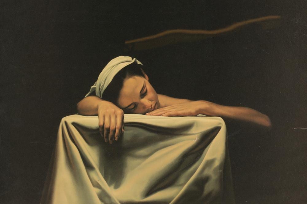 Santiago Carbonell comparable auction result: santiago carbonell ecuador mexico b 1960 reclining woman with white cloth lithograph ed 228 25
