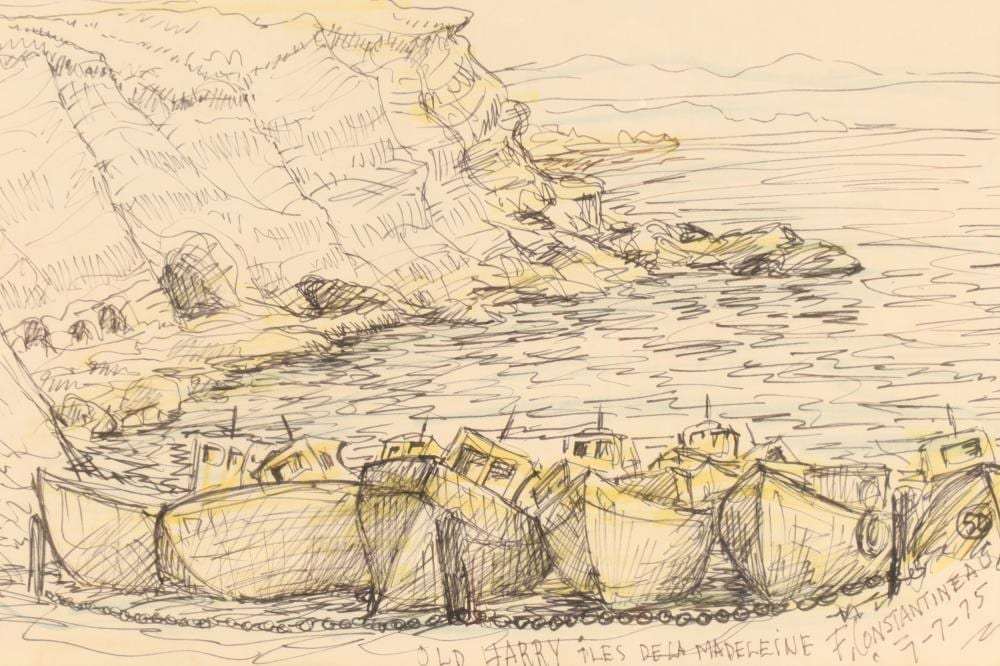 Fleurimond Constantineau comparable auction result: fleurimond constantineau canadian 1905 1981 drawing iles de la madeleine 1975 50
