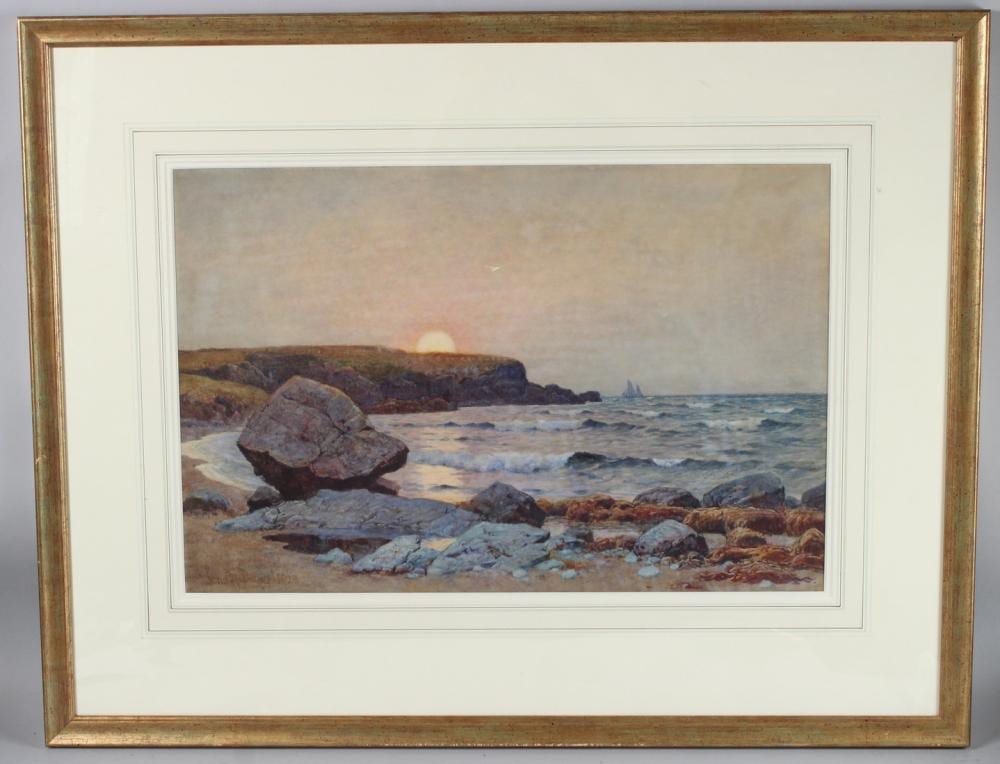 John (1877) McDougal comparable auction result: john mcdougal 1880 1934 sunset anglesey coast penrhyn point watercolour signed and dated 1923 baron f