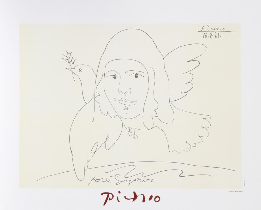 AFTER PABLO PICASSO, POUR YOURI GAGARINE, LITHOGRAPH sold by RoGallery, lot 2020 — auction record photograph