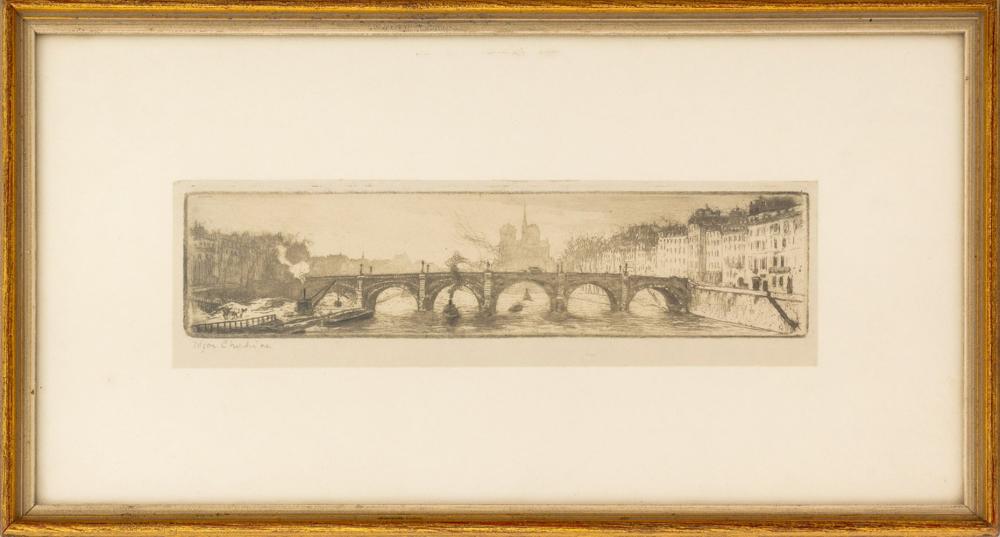 Edgar Chahine comparable auction result: edgar chahine notre dame de paris etching