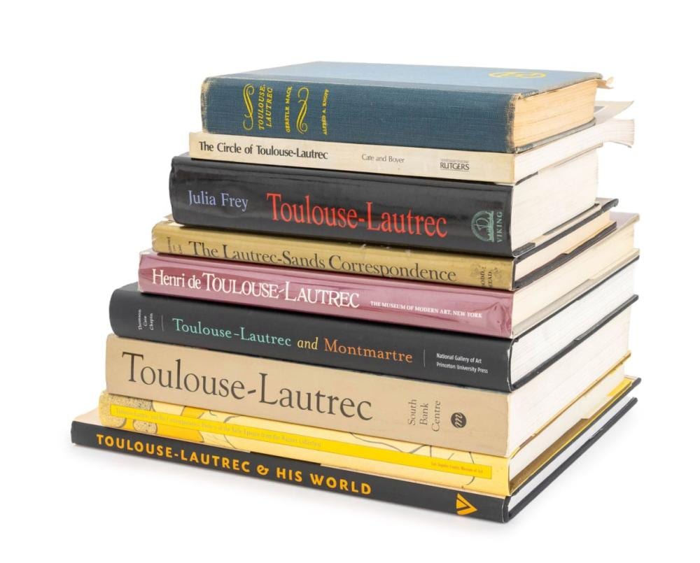 Books on Henri de Toulouse-Lautrec, 9 sold by Auctions at Showplace, lot 244 — auction record photograph