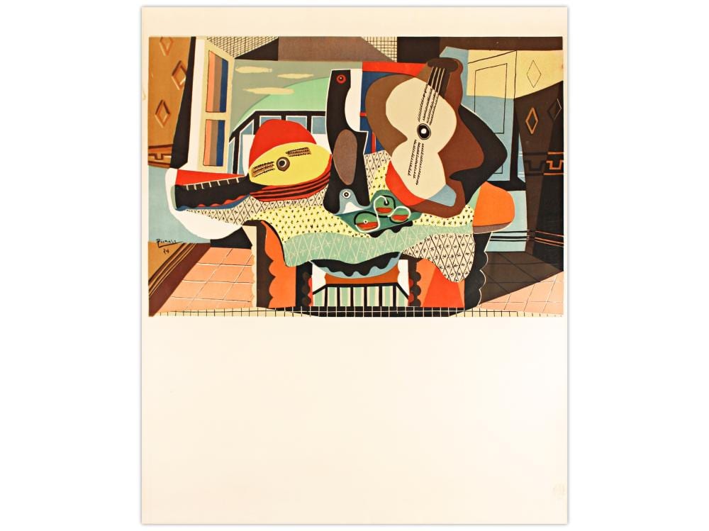 Pablo Picasso, "Mandolin & Guitar" Lithograph sold by Weiss Auctions, lot 308 — auction record photograph