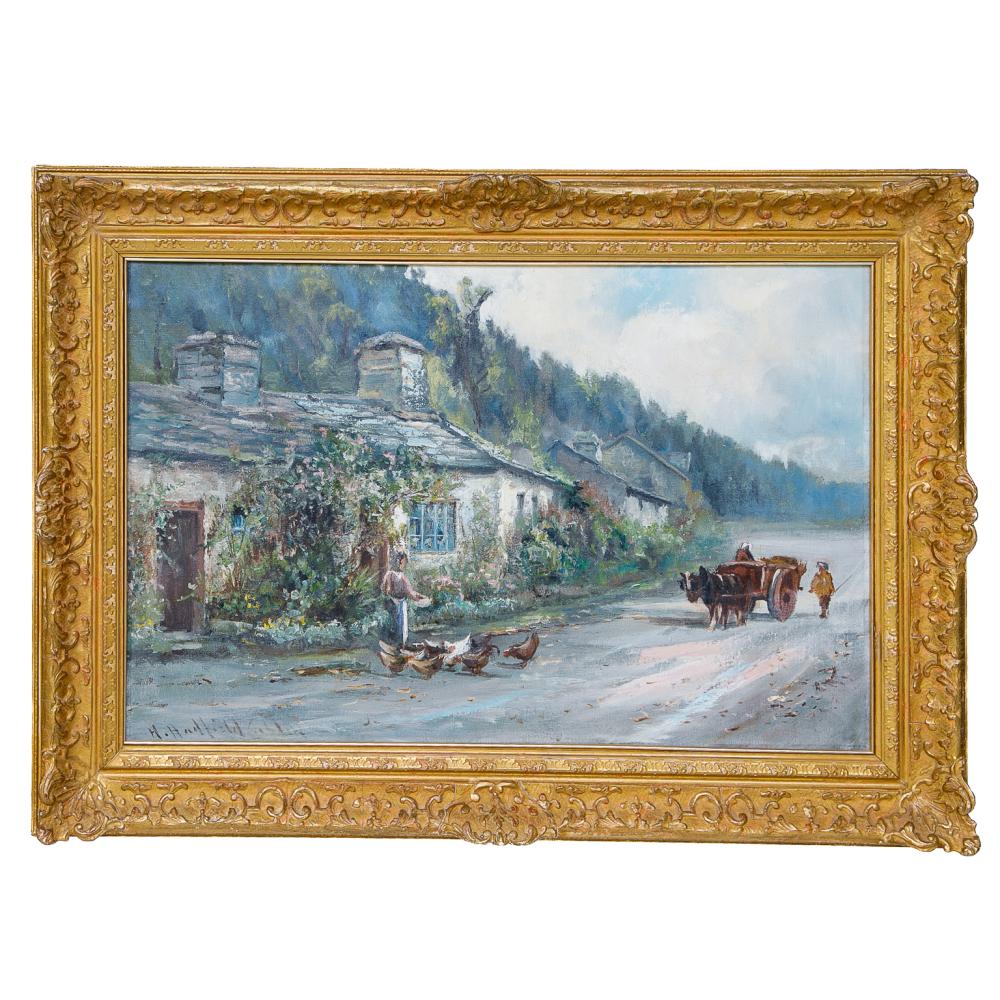 Henry Hadfield Cubley comparable auction result: henry hadfield cubley the cheery chimney oil on canvas