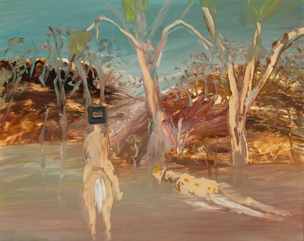 Sidney Nolan, Kelly and floating policeman, c.1964 sold by Deutscher and Hackett, lot 28 — auction record photograph
