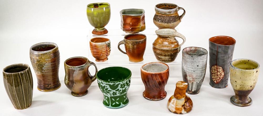 Hendrik Frans van Lint comparable auction result: studio 15 pcs pottery cups and mugs