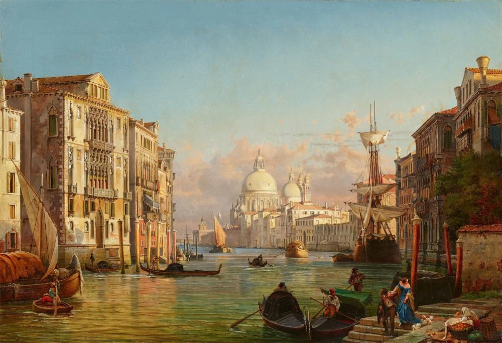 Friedrich Nerly comparable auction result: friedrich nerly the grand canal with a view of santa maria della salute