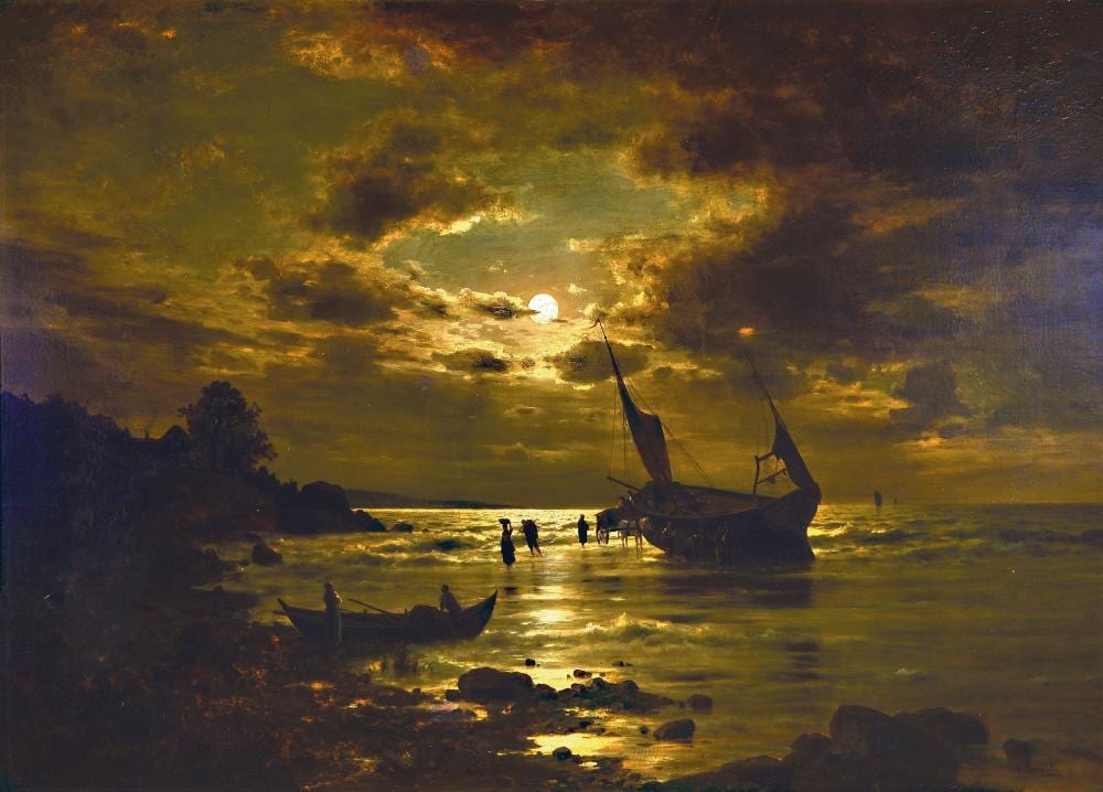 adolf chwala 1836 prague 1900 vienna full moon over · Henry's Auktionshaus · 2025-11-29 Adolf Chwala comparable auction result: adolf chwala 1836 prague 1900 vienna full moon over