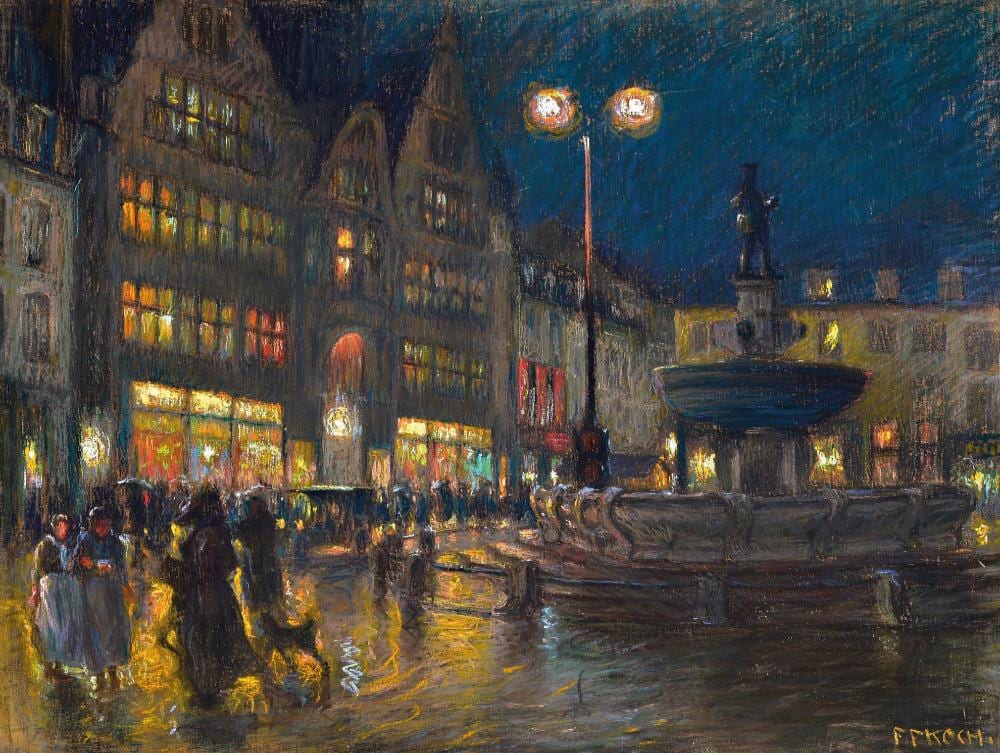 Friedrich Ferdinand Koch comparable auction result: friedrich ferdinand koch 1863 1923 evening hustle and