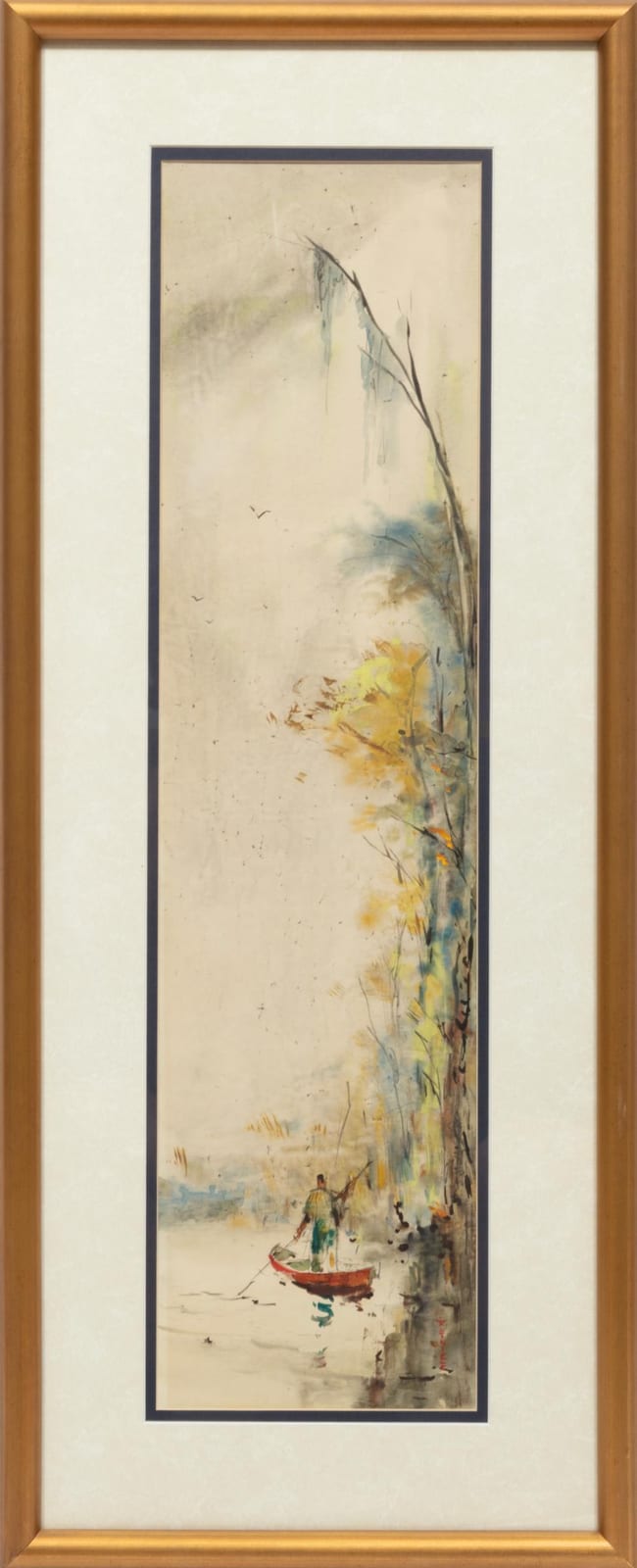 Charles Henry Reinike comparable auction result: charles henry reinike american louisiana 1906 1983 fisherman in pirogue watercolor on paper laid on board