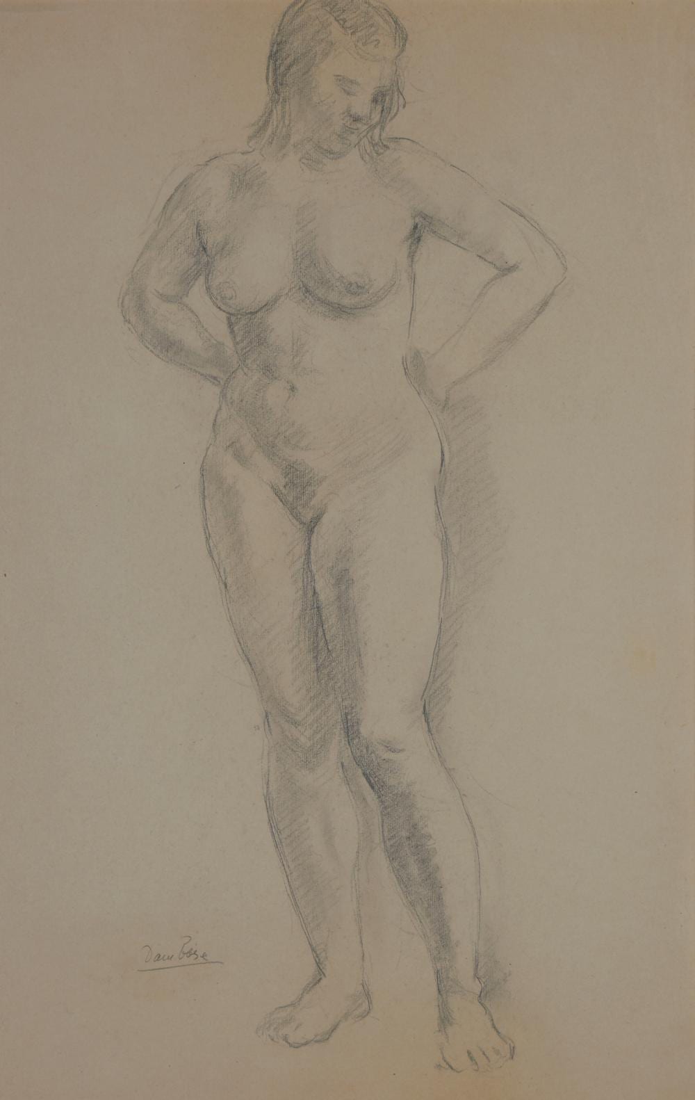 Marcel Damboise comparable auction result: marcel damboise 1903 1992 nu debout les mains sur les hanches