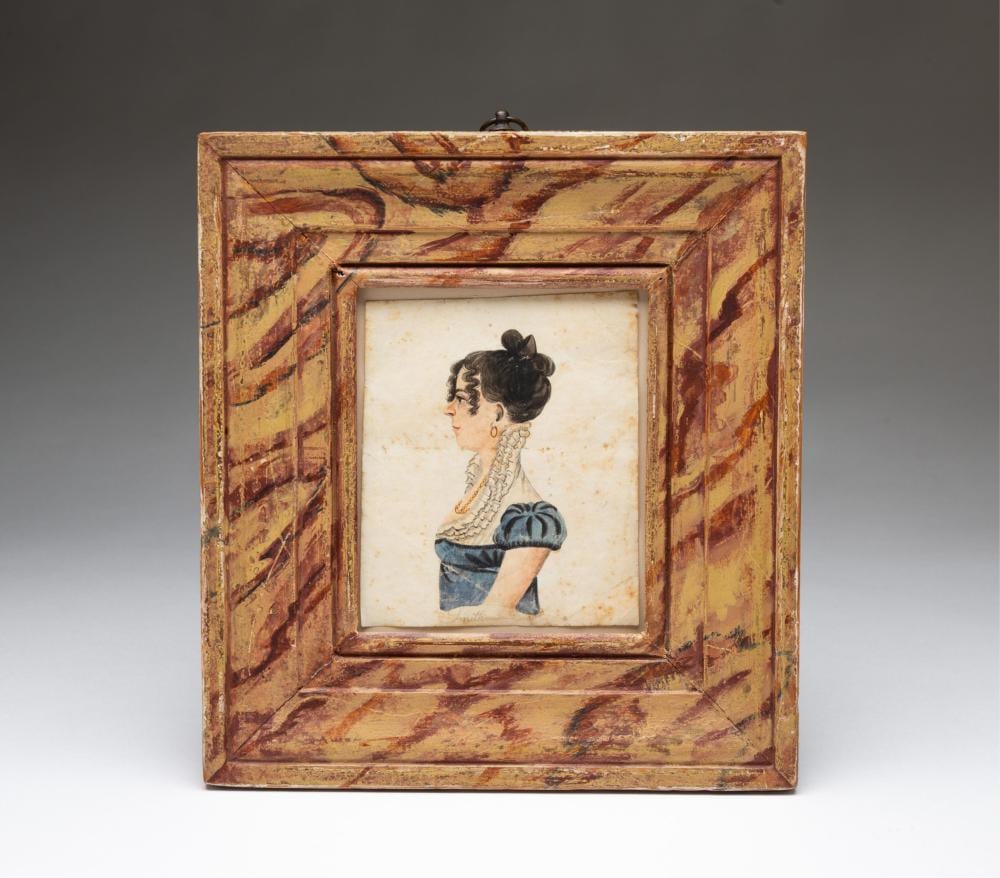 Jacob Maentel comparable auction result: jacob maentel maryland pennsylvania 1763 1863 watercolor profile portrait of a lady