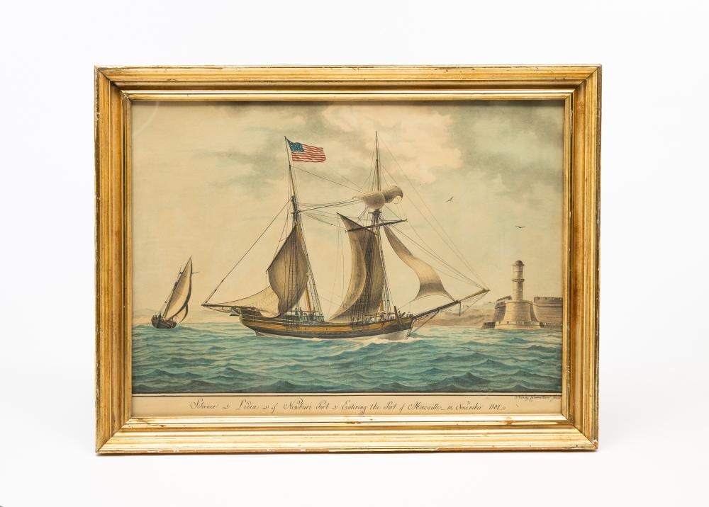Nicholas Cammillieri comparable auction result: nicholas cammillieri maltese 1762 1860 schooner lidia mezzotint print