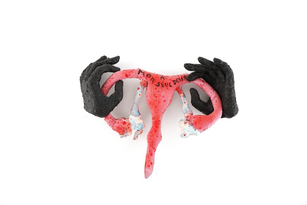 Annette Messager comparable auction result: annette messager n e en 1943 main ut rus hands uterus 2016 sculpture en tissu acrylique et ficelle annot e a mon seul d sir au centre