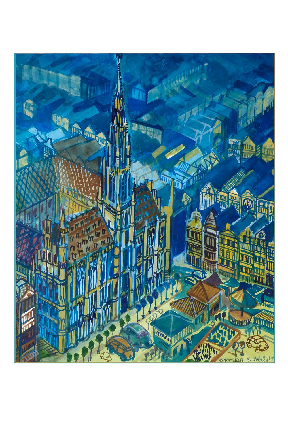 Edward Dwurnik comparable auction result: edward dwurnik 1943 2018 bruksela 1998 aquarelle sur papier localis e sign e et dat e en bas droite