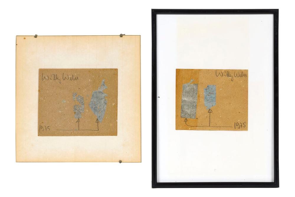 Willy (1895) Weber comparable auction result: willy weber 1933 1998 sans titre 1975 deux crayons et feuille d argent sur papier sign s en haut et dat s en bas