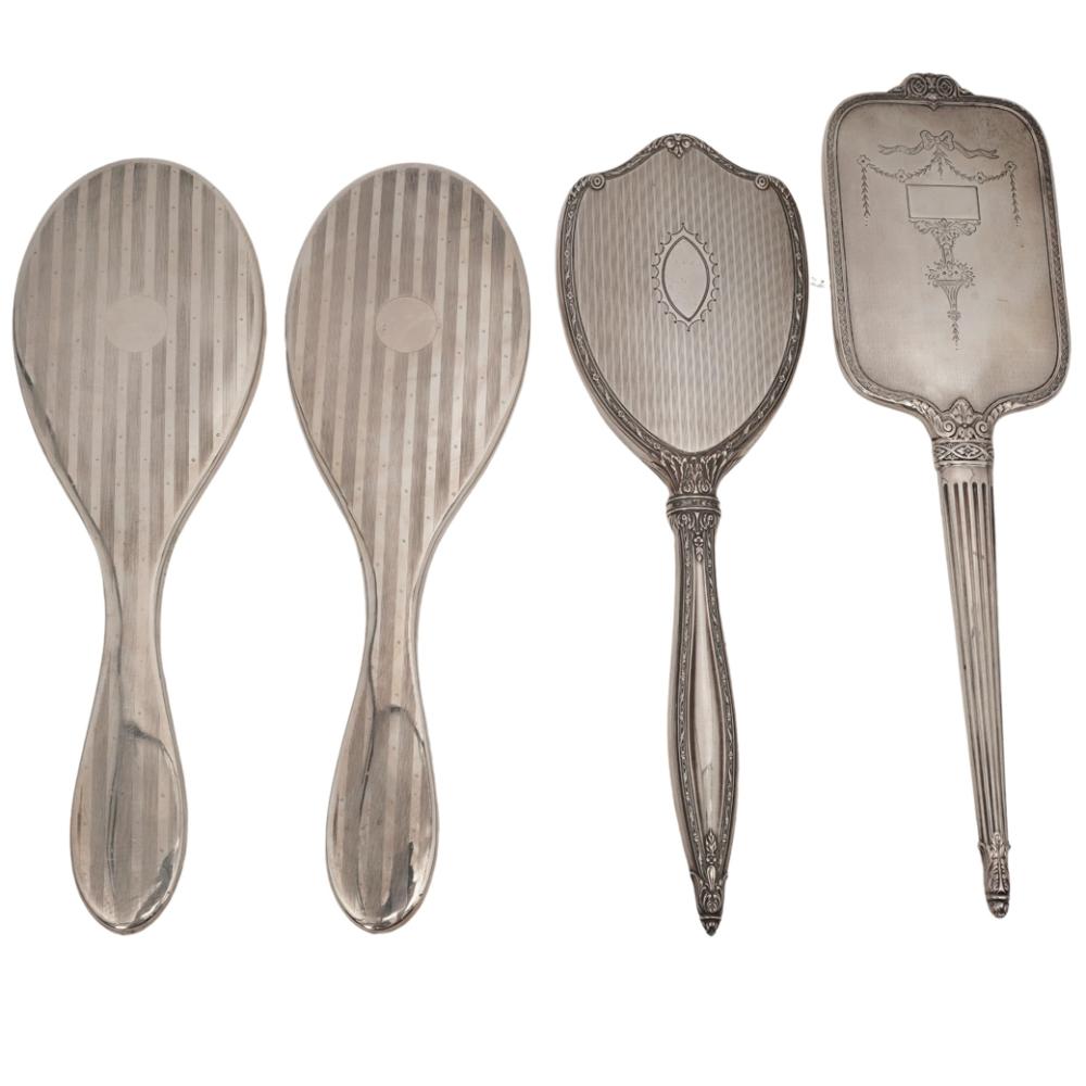 (4pc) Antique Sterling Silver Hand Mirrors sold by Akiba Galleries, lot 169 — auction record photograph