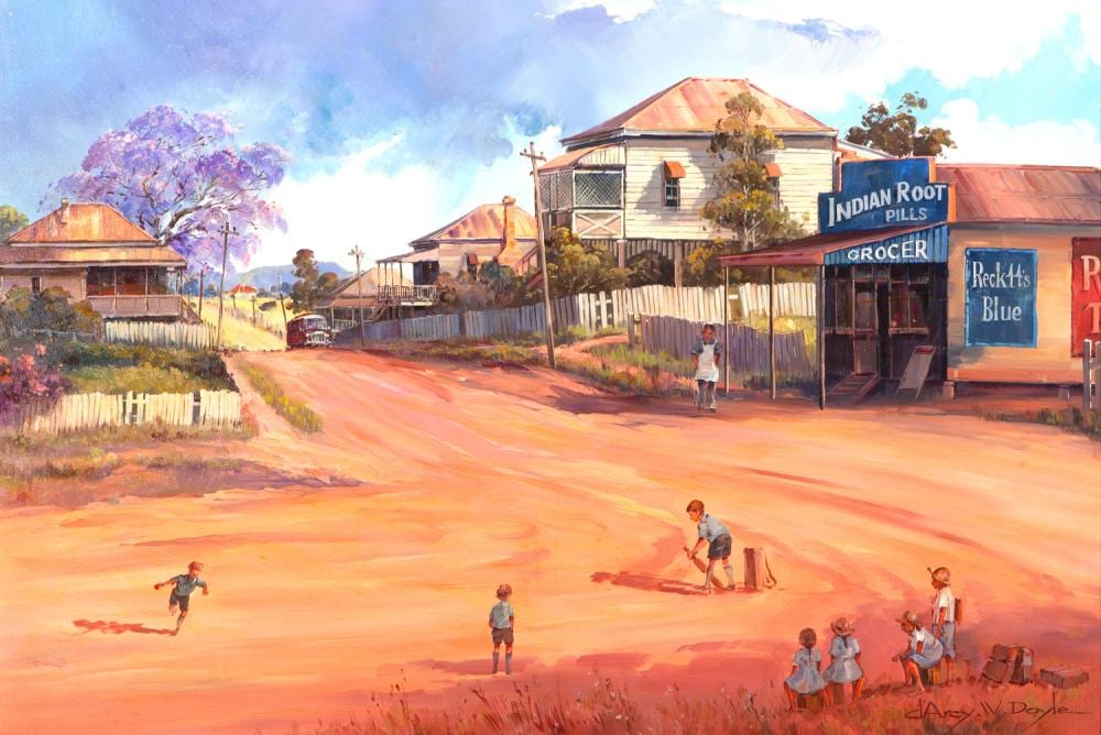 D'Arcy W. Doyle comparable auction result: d arcy w doyle cricket match oil on board