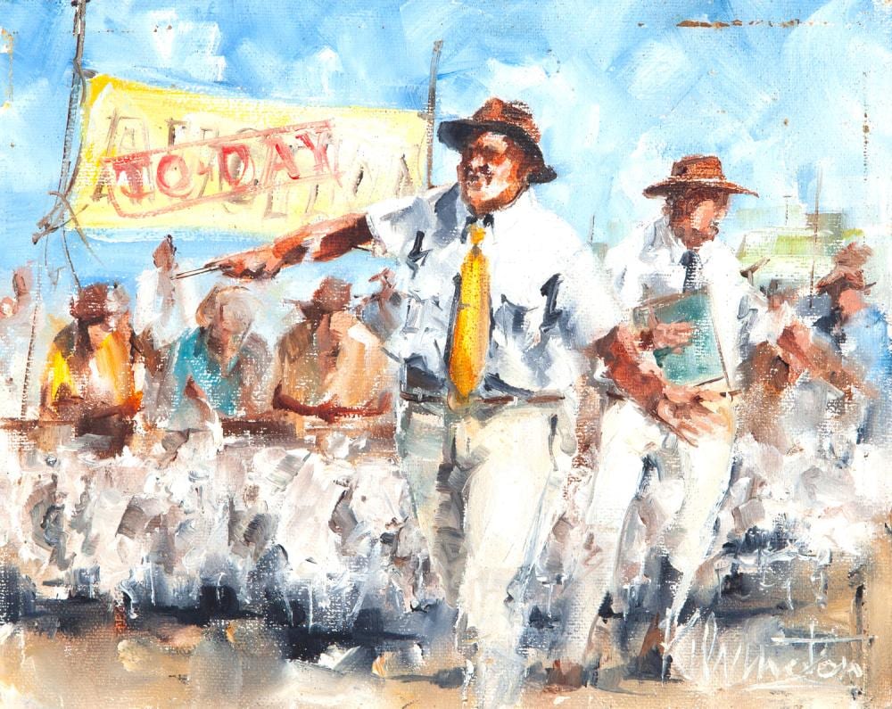 Patrick Kilvington comparable auction result: patrick kilvington i hear thee oil on board