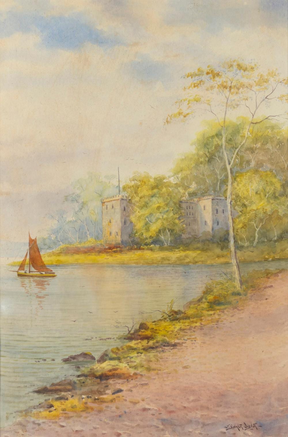 J. Swinton Diston comparable auction result: james swinton diston 1857 1940 untitled castle scene watercolour signed lower right j swinton diston 52 x 34cm 79 x 59cm overall
