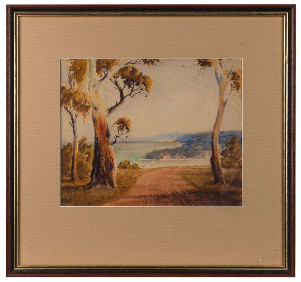 Victor R  Watt comparable auction result: victor robert watt 1886 1970 i untitled beach road ii untitled coastal scene watercolour both signed lower right v r watt the larger 26 x 31cm 45 x 47cm overall