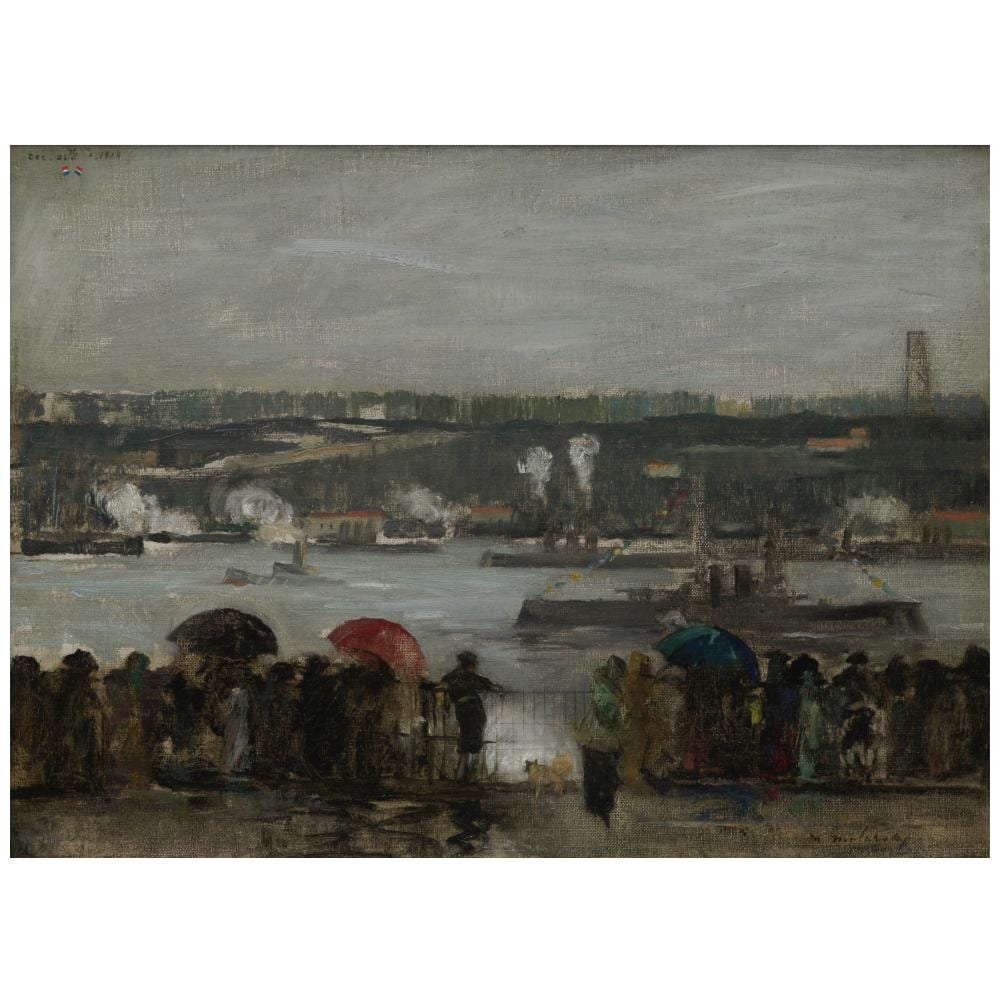 Maurice Molarsky comparable auction result: maurice molarsky 1885 1950 return of the u s fleet after world war i rainy day along the hudson 10 1 4 x 14 in 26 x 35 6 cm painted in 1918