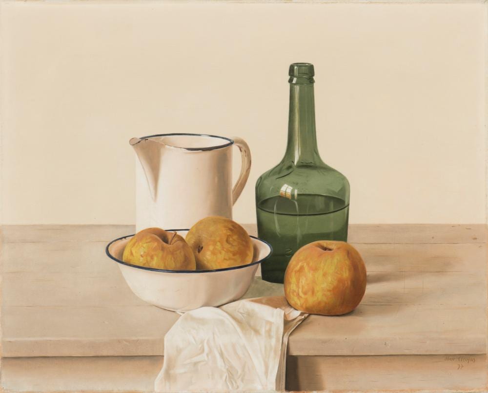 Olav Cleofas van Overbeek comparable auction result: olav cleofas van overbeek dutch 1946 still life with apples and a bottle 1977