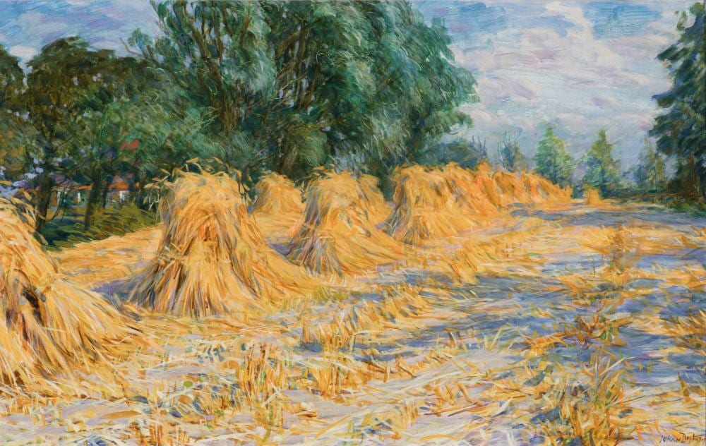 Johan Dijkstra comparable auction result: johan dijkstra dutch 1896 1978 landscape with wheat sheaves