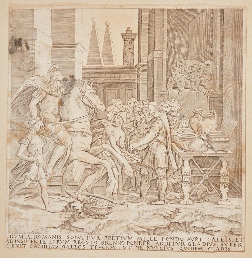 Agostino Veneziano comparable auction result: agostino veneziano dei musi after b bandinelli