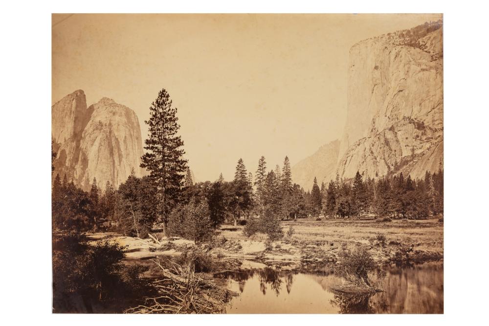 Carleton E. Watkins comparable auction result: carleton e watkins 1829 1916 down the valley yosemite cathedral rocks el capitan yosemite 1865 66
