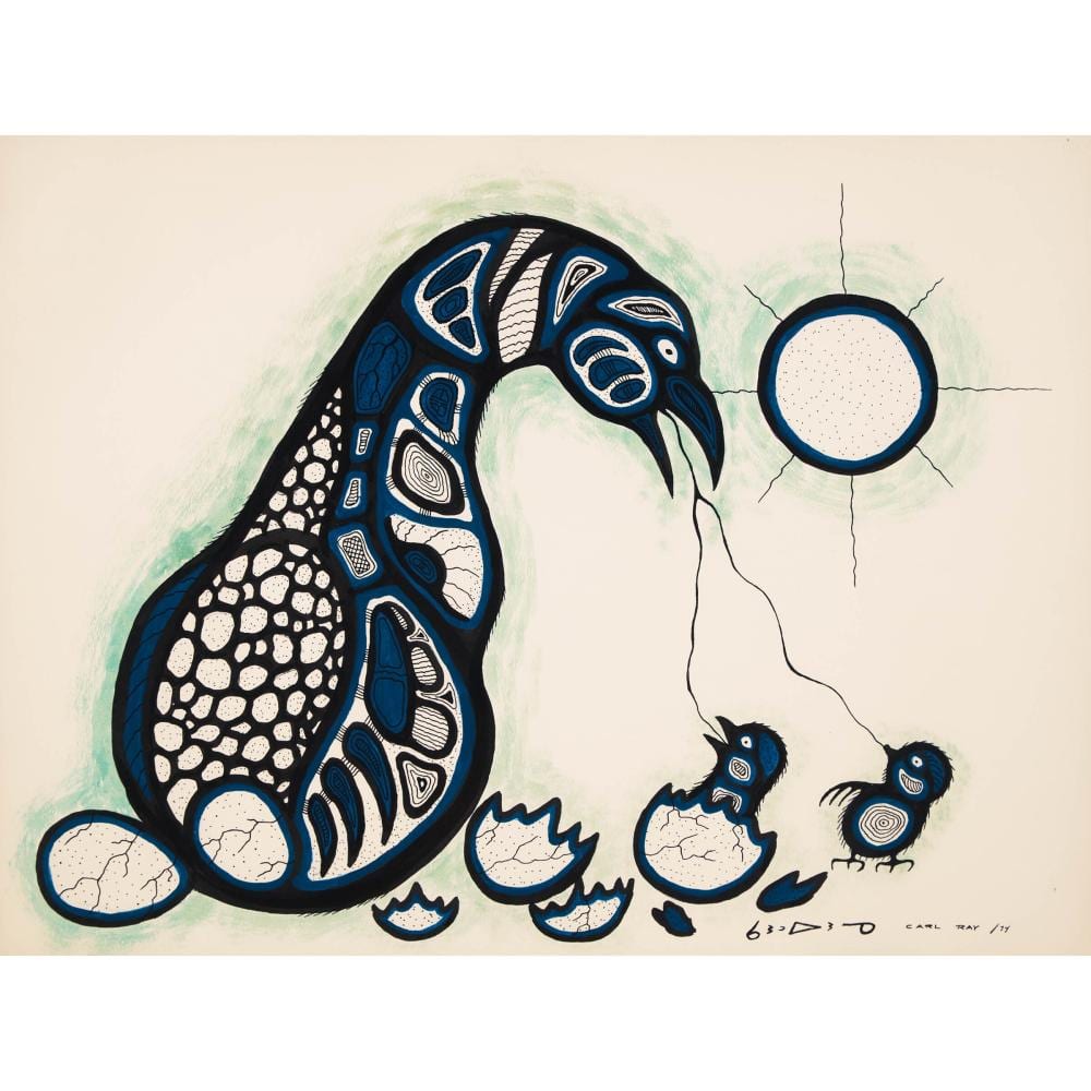 carl ray 1943 1978 untitled loon and chicks 1974 · Waddington's · 2025-11-20 Carl Ray comparable auction result: carl ray 1943 1978 untitled loon and chicks 1974