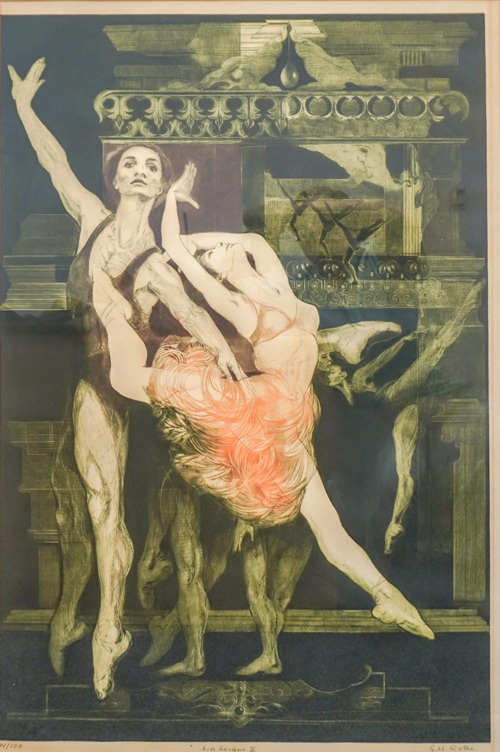 gatja helgart rothe german american 1935 2007 arabesque ii etching in color signed l r titled l c and numbered 94 120 l r frame 45 x 34 in 114 3 x 86 4 cm · Weschler's · 2025-11-11 Gatja Helgart Rothe comparable auction result: gatja helgart rothe german american 1935 2007 arabesque ii etching in color signed l r titled l c and numbered 94 120 l r frame 45 x 34 in 114 3 x 86 4 cm