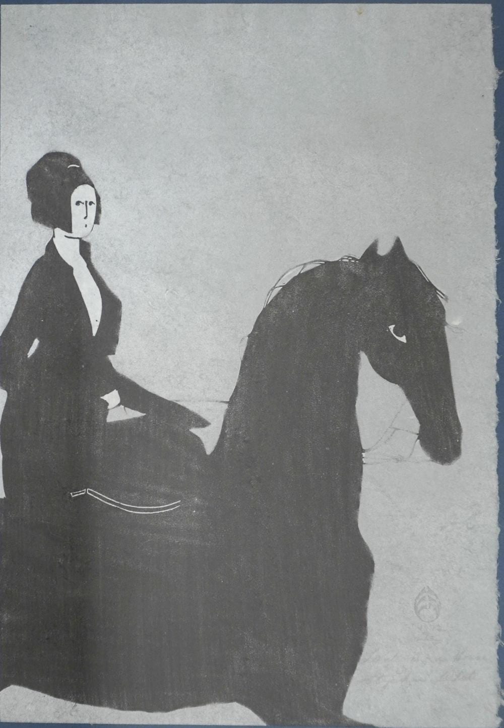 stephen white american b 1939 woman on a horse woodblock print signed l r frame 20 x 15 in 50 8 x 38 1 cm · Weschler's · 2025-11-11 Stephen White comparable auction result: stephen white american b 1939 woman on a horse woodblock print signed l r frame 20 x 15 in 50 8 x 38 1 cm