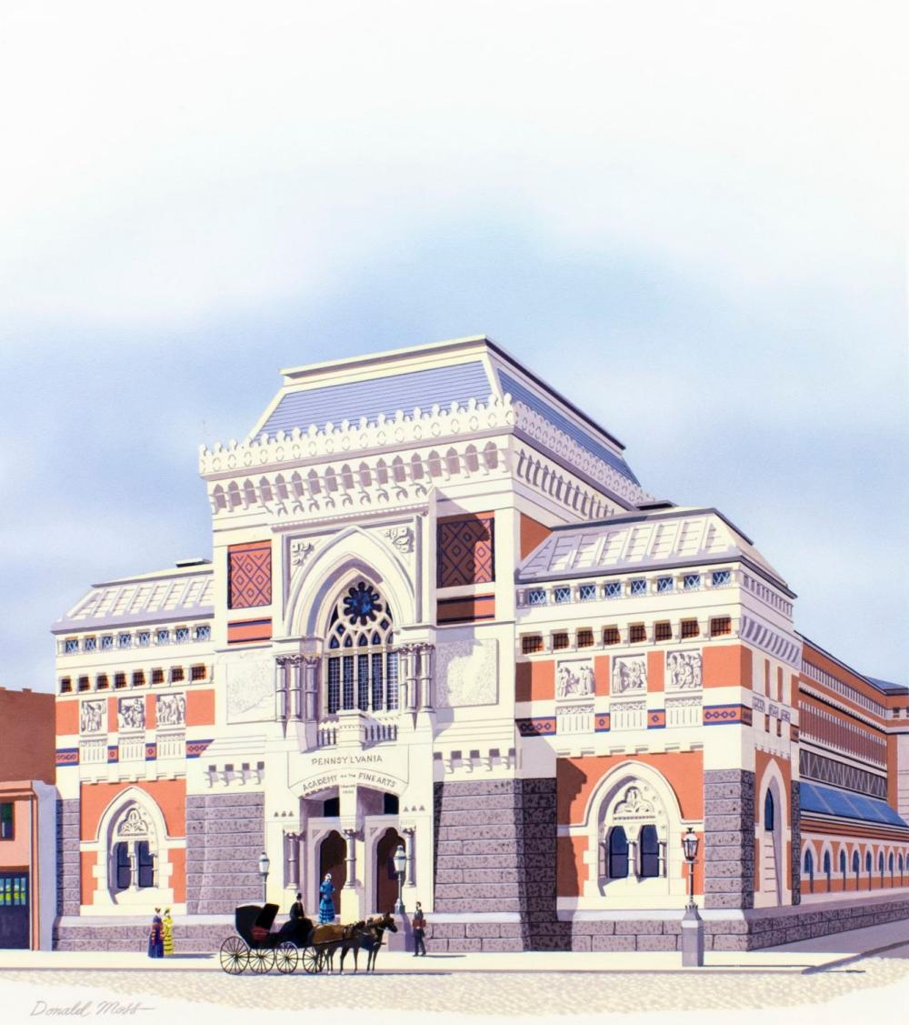 Donald Moss comparable auction result: donald moss ct ma 1920 2010 gouache painting