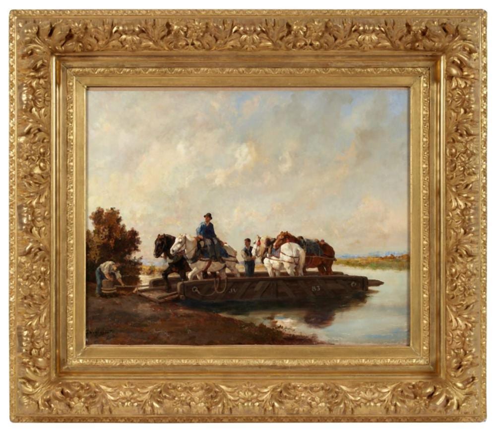 Jules Jacques Veyrassat comparable auction result: jules jacques veyrassat 1828 1893 le passage du bac