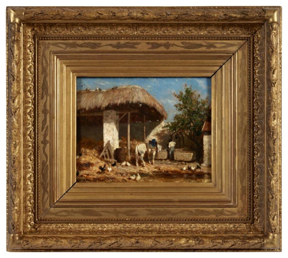 Jules Jacques Veyrassat comparable auction result: jules jacques veyrassat 1828 1893 cour de ferme anim e