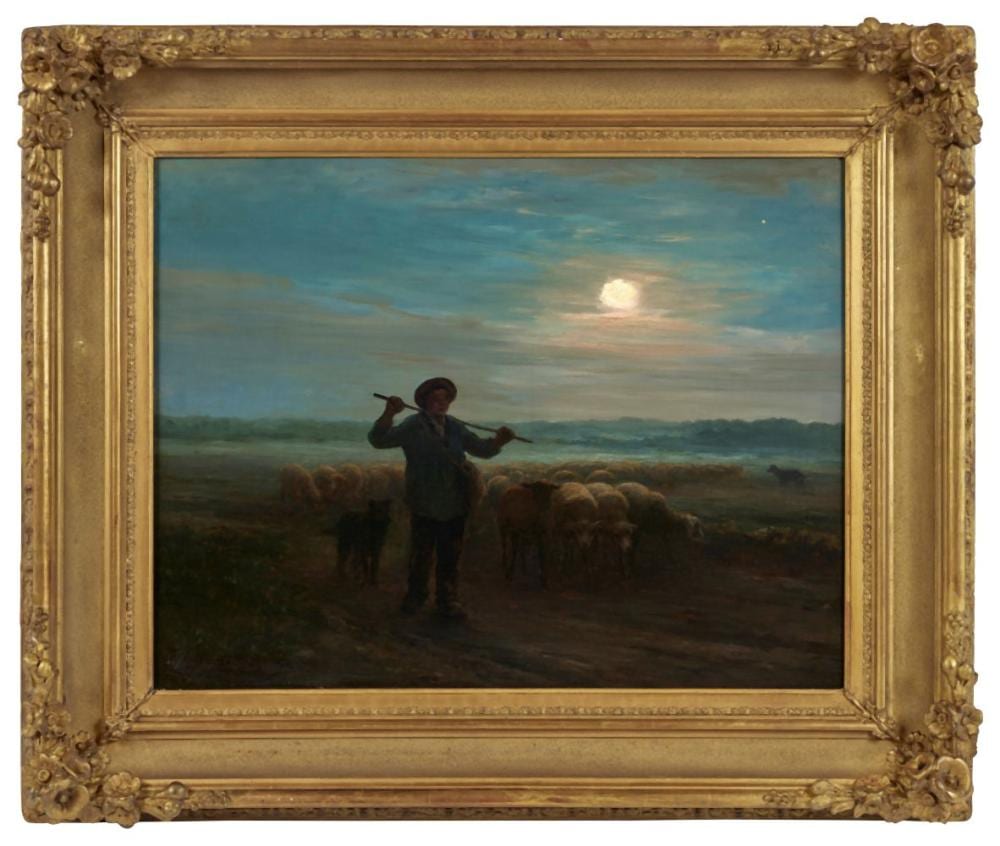 Jean Ferdinand Chaigneau comparable auction result: jean ferdinand chaigneau 1830 1906 l toile du berger plaine