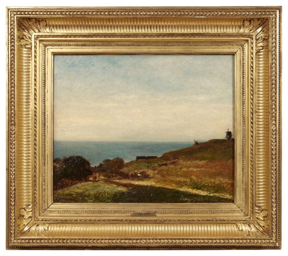 Jules Dupré comparable auction result: jules dupr 1811 1889 moulins en bord de mer les falaises du