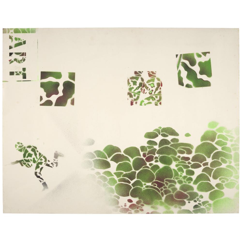 David Wojnarowicz comparable auction result: david wojnarowicz 1954 1992 untitled art test stencil 21 3 4 x 28 in 55 3 x 71 cm executed circa 1982